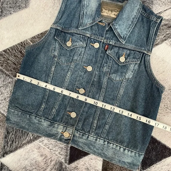 LEVIS Denim Vest women  Size S - Picture 4 of 6